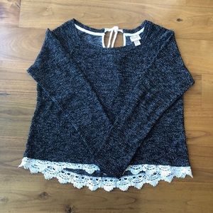 Black and white lace top